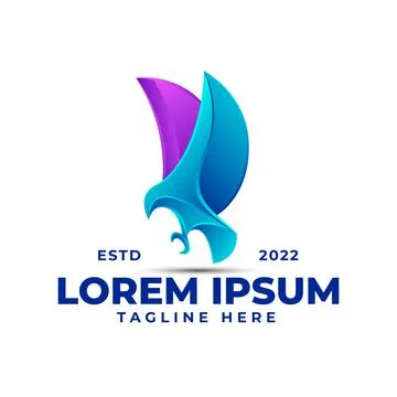 Gradient eagle logo design template Stock Illustration