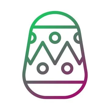 Gradient Easter Egg Icon Illustration Design Stock Illustration