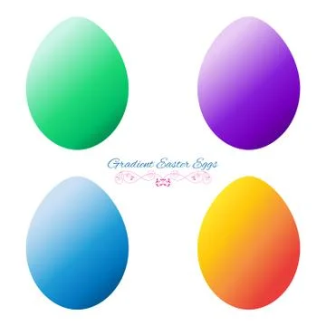 Gradient Easter Eggs. Vector Set. Stock Illustration