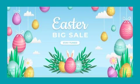 Gradient easter twitch background Stock Illustration