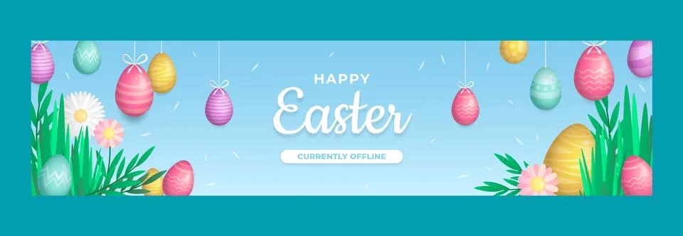 Gradient easter twitch banner Stock Illustration