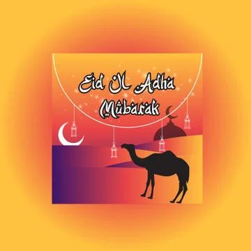 Gradient eid ul adha social media post Stock Illustration