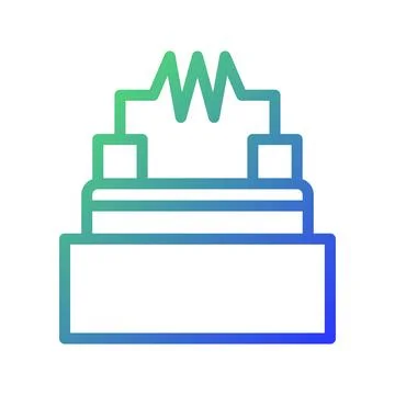 Gradient Electrical Component Schematic Icon Design Stock Illustration