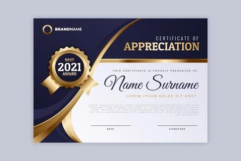 Gradient elegant certificate template Stock Illustration