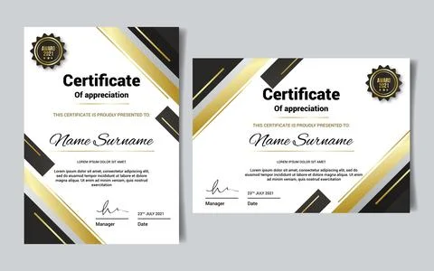 Gradient elegant certificate template Stock Illustration