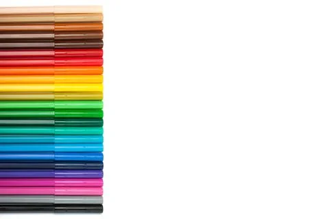 Gradient of felt-tip pens Stock Photos