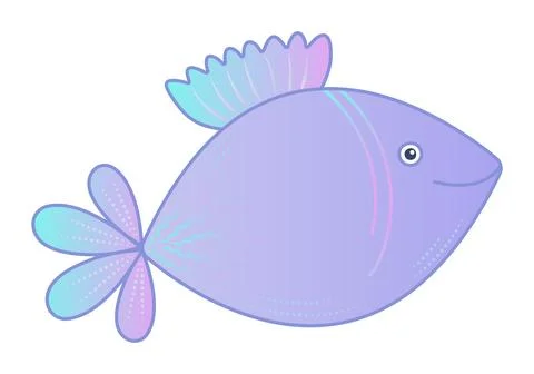 Gradient fish, cute illustration Stock Illustration