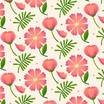 Gradient floral pattern design in peach tones Stock Illustration