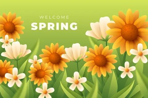 Gradient floral spring background Stock Illustration
