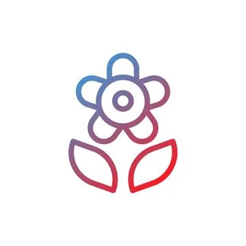 Gradient Flower Icon Design, Nature and Spring Stock Illustration