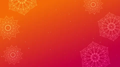 Gradient flower mandala on orange background. Stock Footage 244370608