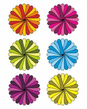 Gradient Flowers Set Stock Illustration