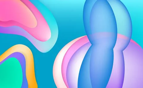 Gradient fluid and bubble background Stock Illustration