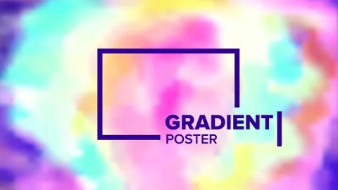 Gradient Fluid Background . Commercial Cover. Creative Brush. Futuristic Flyer イラスト素材
