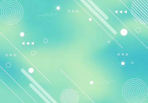 Gradient fluid background with memphis elements. Stock Illustration
