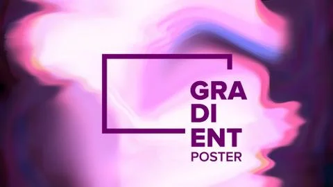 Gradient Fluid Background . Modern Sreen. Trendy Placard. Chemical Hologram Stock Illustration
