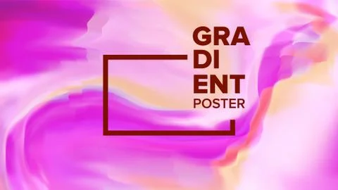 Gradient Fluid Background Vector. Motion Backdrop. Horizontal Label. Digital Illustrazione stock