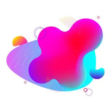 Gradient fluid shape isolated on white. Liquid vibrant spot. Template For mod Stock-Illustration