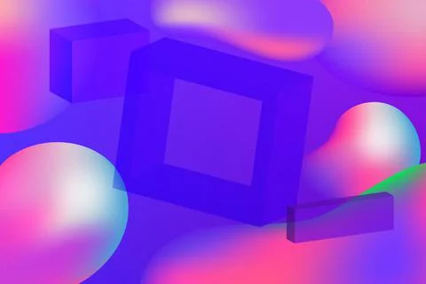 Gradient Fluid with square geometric shape Stock Illustration