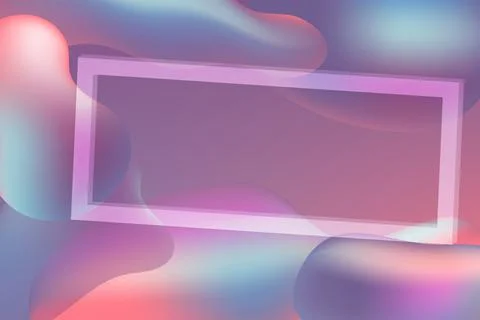 Gradient Fluid with square geometric shape frame Stock Illustration