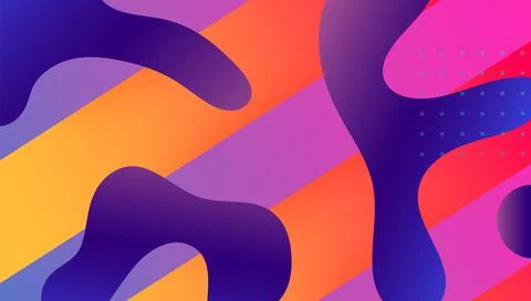 Gradient Flyer. Wavy Rainbow Shape. Modern Poster. Vibrant Page. Stock Illustration