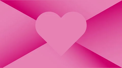 Gradient frame pieces assembling into a heart hole and flying apart on pink Vídeos de archivo 348621857