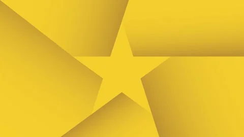 Gradient frame pieces sliding in to form a star shaped hole on yellow gold Stock-Footage 348621903