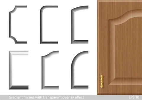 Gradient frames with transparent effect Stock Illustration