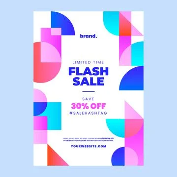 Gradient geometric abstract flyer Stock Illustration