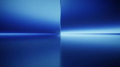 Gradient geometric background with split reflection and blue horizon Stock Illustration