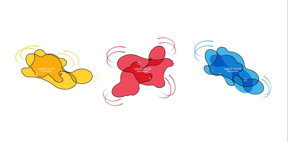 Gradient geometric banners with flowing liquid shapes. Dynamic Fluid design for Stock Illustration
