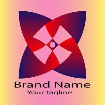 Gradient Geometric Bloom logo Stock Illustration