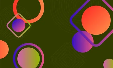 Gradient geometric on dark green background. Stock Illustration