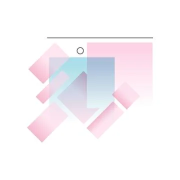 Gradient geometric forms in pastel colors, abstract design for label Stock Illustration