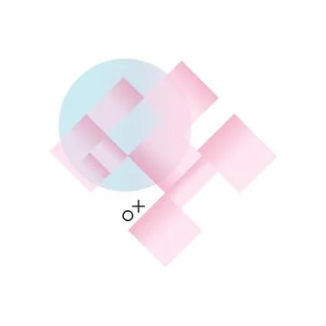 Gradient geometric forms, trendy colorful abstract geometric objects, design for Stock Illustration