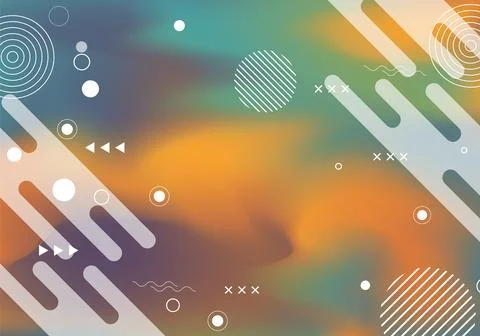 Gradient geometric with memphis element background. Stock Illustration
