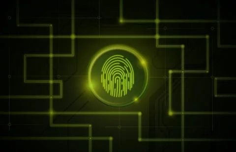 Gradient geometric shapes with finger scan biometric identity background Stock Illustration