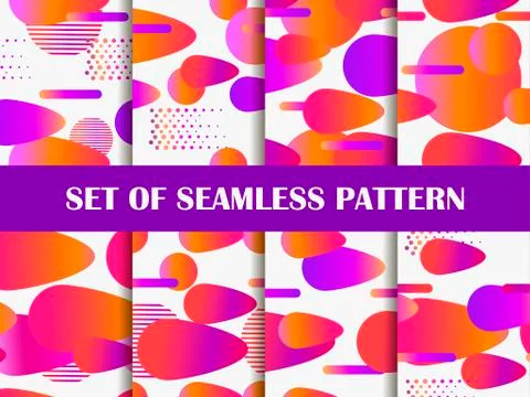 Gradient geometric shapes seamless patterns. Cover design with colorful liqui Stockillustratie