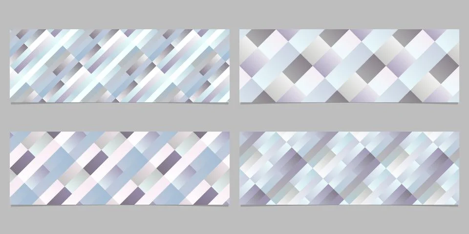 Gradient geometrical stripe pattern banner background set Stock Illustration