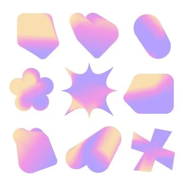 Gradient Geometry Forms set. Elements collection for abstract Poster Design Illustrazione stock