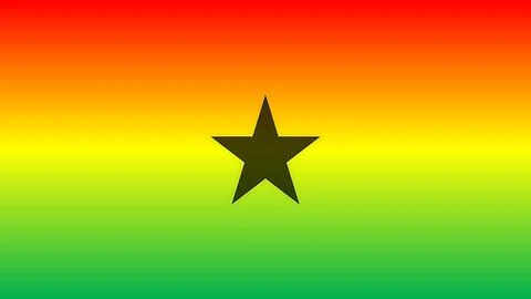 Gradient Ghana flag design with black star on it. Stock Illustration
