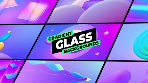 Gradient Glass Backgrounds Stock After Effects