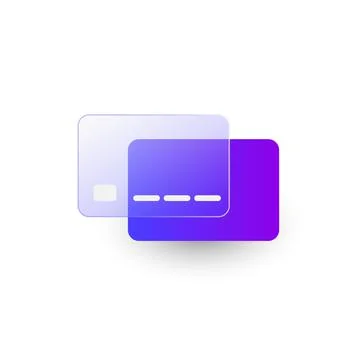 Gradient glass morphism credit card icon design vector Stock Illustration