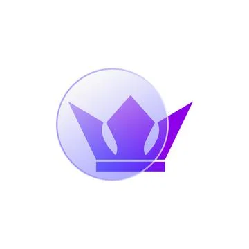 Gradient glass morphism crown icon design vector Stock-Illustration