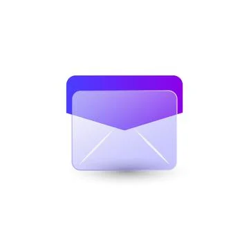 Gradient glass morphism email icon design vector Stock Illustration