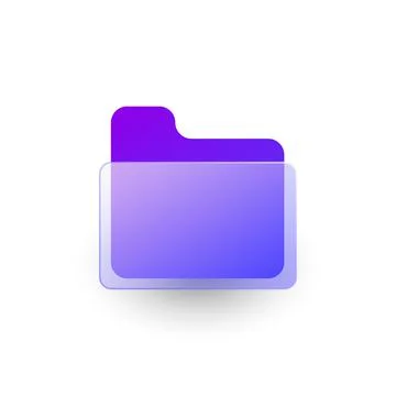 Gradient glass morphism folder icon design vector Stock Illustration