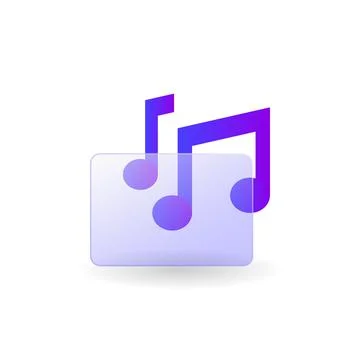 Gradient glass morphism music icon design vector Stock Illustration