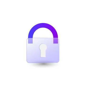 Gradient glass morphism padlock icon design vector Stock Illustration