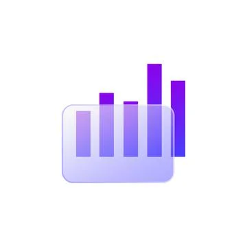 Gradient glass morphism statistics icon design vector 스톡 일러스트