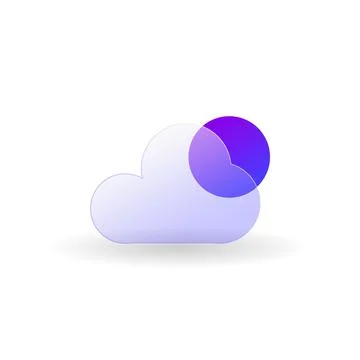 Gradient glass morphism weather icon design vector Stock Illustration